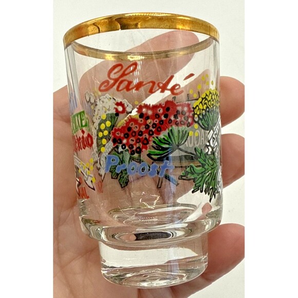 Vintage Ruhrglas Schnapsglaser Kasino Mit Dekor Schnapps Glasses Gold Rim 6 - Picture 11 of 16